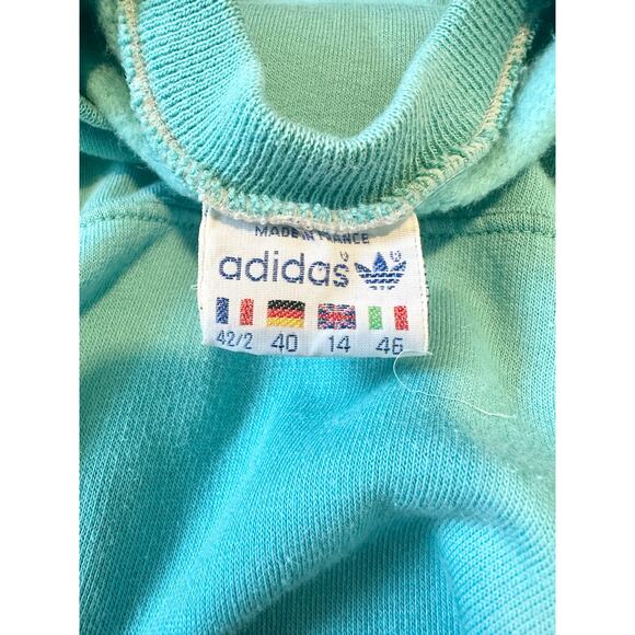 Vintage 80s Adidas Crewneck Sweatshirt Trefoil Logo Jumper Pullover Pockets - Picture 11 of 16